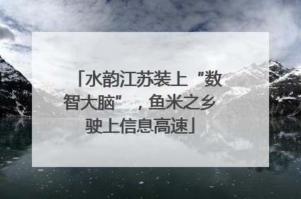 水韵江苏装上“数智大脑”，鱼米之乡驶上信息高速