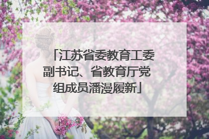 江苏省委教育工委副书记、省教育厅党组成员潘漫履新