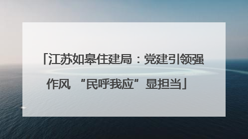 江苏如皋住建局：党建引领强作风 “民呼我应”显担当
