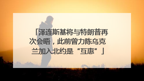泽连斯基将与特朗普再次会晤，此前曾力陈乌克兰加入北约是“互惠”