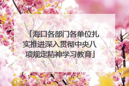 海口各部门各单位扎实推进深入贯彻中央八项规定精神学习教育