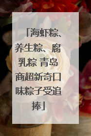 海虾粽、养生粽、腐乳粽 青岛商超新奇口味粽子受追捧