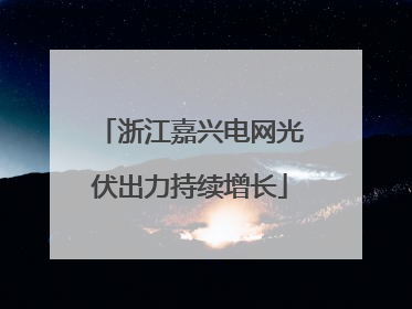 浙江嘉兴电网光伏出力持续增长