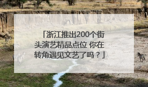 浙江推出200个街头演艺精品点位 你在转角遇见文艺了吗？