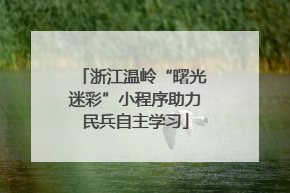 浙江温岭“曙光迷彩”小程序助力民兵自主学习