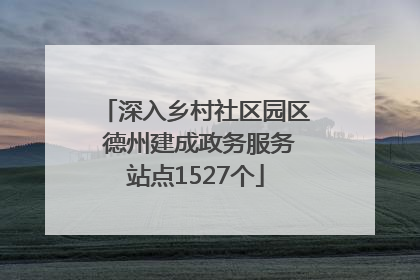 深入乡村社区园区 德州建成政务服务站点1527个
