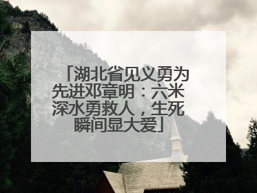 湖北省见义勇为先进邓章明：六米深水勇救人，生死瞬间显大爱