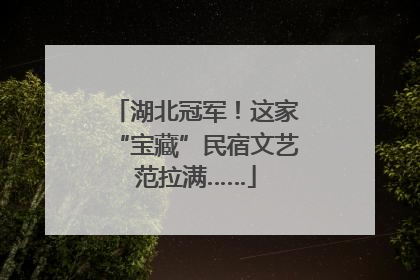 湖北冠军！这家“宝藏”民宿文艺范拉满……