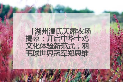 湖州温氏天露农场揭幕：开启中华土鸡文化体验新范式，羽毛球世界冠军郑思维助力品牌兴农