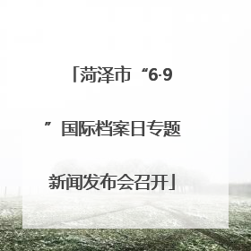 菏泽市“6·9”国际档案日专题新闻发布会召开