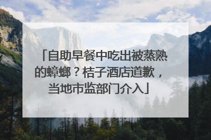 自助早餐中吃出被蒸熟的蟑螂？桔子酒店道歉，当地市监部门介入