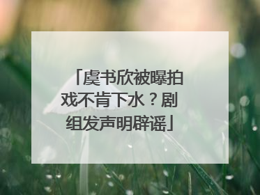 虞书欣被曝拍戏不肯下水？剧组发声明辟谣
