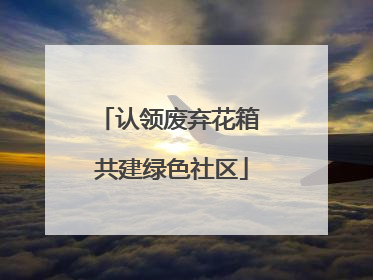 认领废弃花箱 共建绿色社区