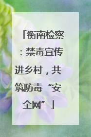衡南检察：禁毒宣传进乡村，共筑防毒“安全网”