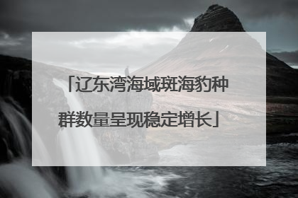 辽东湾海域斑海豹种群数量呈现稳定增长
