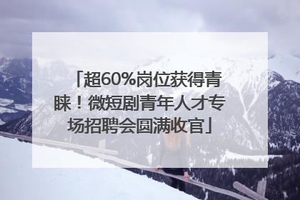 超60%岗位获得青睐！微短剧青年人才专场招聘会圆满收官