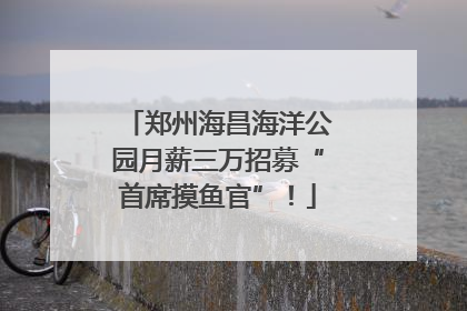 郑州海昌海洋公园月薪三万招募“首席摸鱼官”！