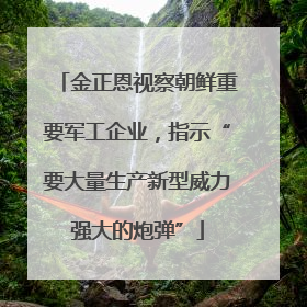 金正恩视察朝鲜重要军工企业，指示“要大量生产新型威力强大的炮弹”