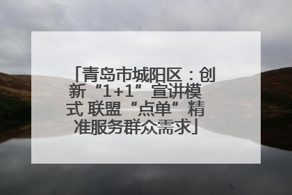 青岛市城阳区：创新“1+1”宣讲模式 联盟“点单”精准服务群众需求