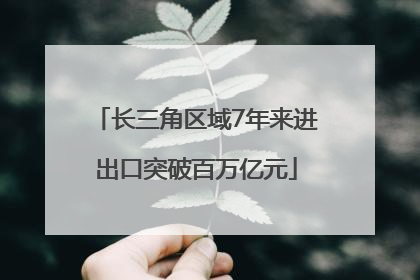 长三角区域7年来进出口突破百万亿元