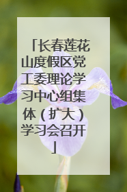 长春莲花山度假区党工委理论学习中心组集体（扩大）学习会召开