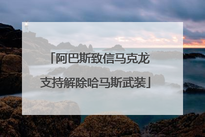 阿巴斯致信马克龙 支持解除哈马斯武装