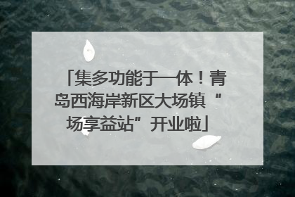 集多功能于一体！青岛西海岸新区大场镇“场享益站”开业啦