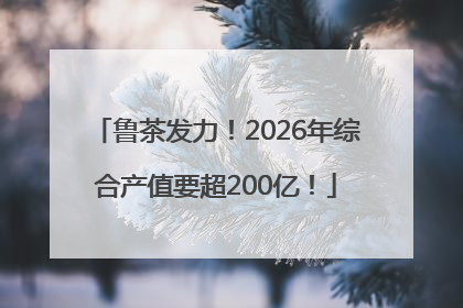 鲁茶发力！2026年综合产值要超200亿！