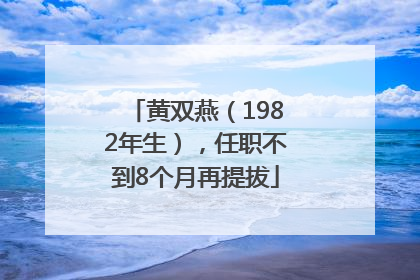 黄双燕（1982年生），任职不到8个月再提拔