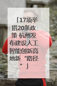 17项举措20条政策 杭州发布建设人工智能创新高地新“路径”