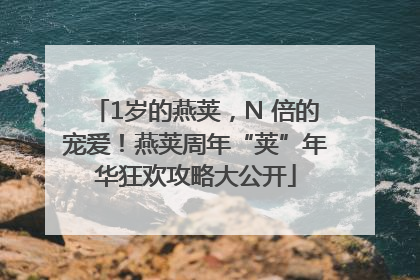 1岁的燕荚，N 倍的宠爱！燕荚周年“荚”年华狂欢攻略大公开