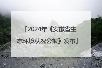 2024年《安徽省生态环境状况公报》发布