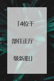 4位干部任正厅级新职
